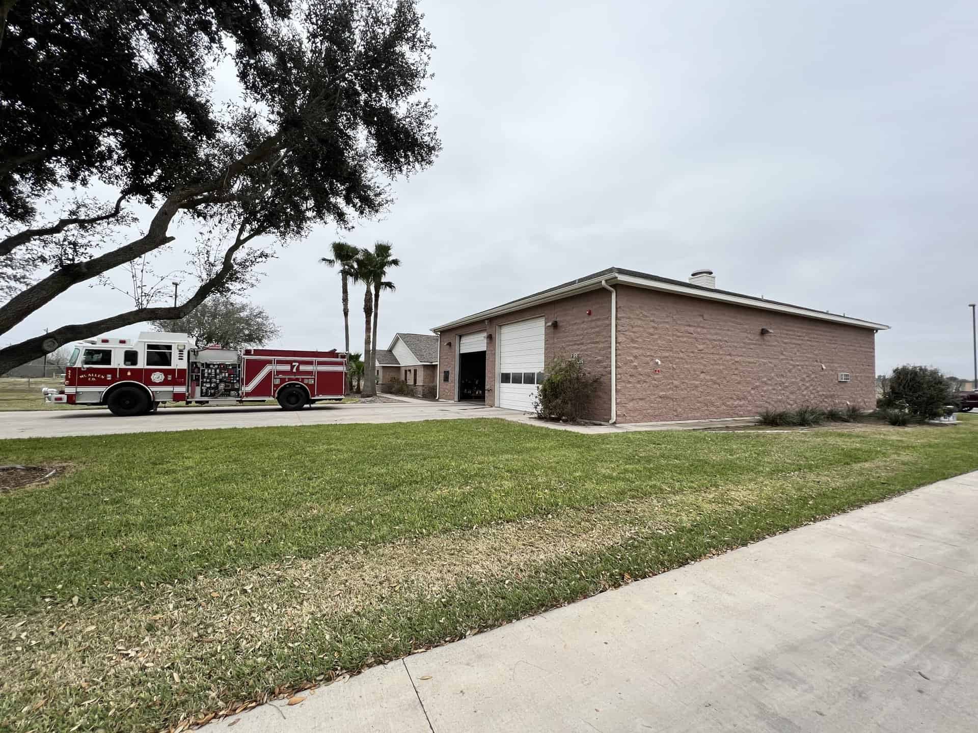 Commercial building exterior repainted for a local fire station